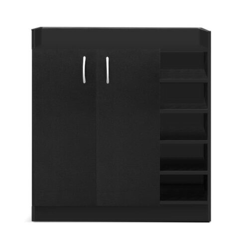 Artiss Shoe Rack Cabinet 21 Pairs Adjustable Shelves Black Clair - Image 3