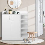 Artiss Shoe Rack Cabinet 21 Pairs Adjustable Shelves White Clair