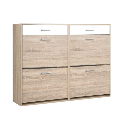 Artiss Shoe Rack Cabinet 36 Pairs Adjustable Shelves Pine Sara - Image 3