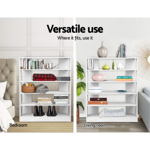 Artiss Shoe Rack Cabinet 30 Pairs 6-Tier Shelf White - Image 7