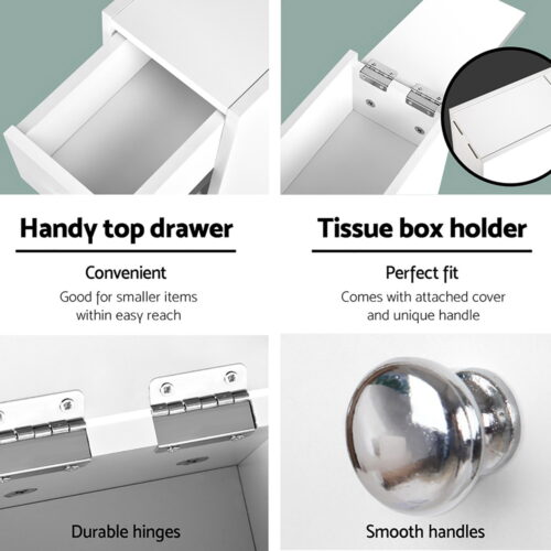 Artiss Bathroom Storage Cabinet Tissue Holder - Image 3
