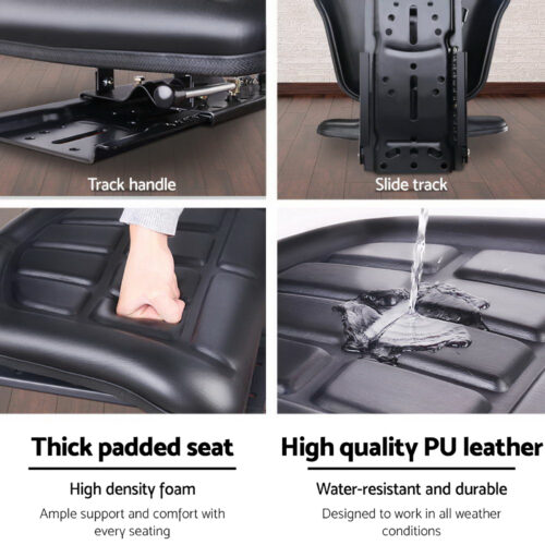 Giantz Tractor Seat Forklift Excavator Truck Universal Replacement PU Chair - Image 7