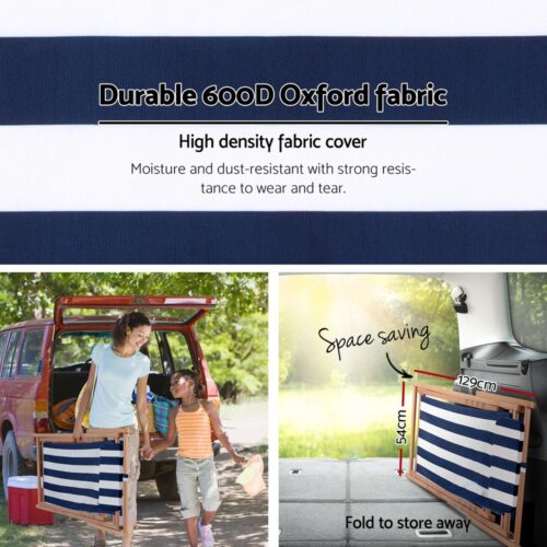 Gardeon Outdoor Deck Chair Wooden Sun Lounge Folding Beach Patio Furniture Blue - Image 6