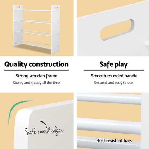 Keezi Kids Toy Box 12 Bins Bookshelf Organiser Children Storage Rack - Image 7