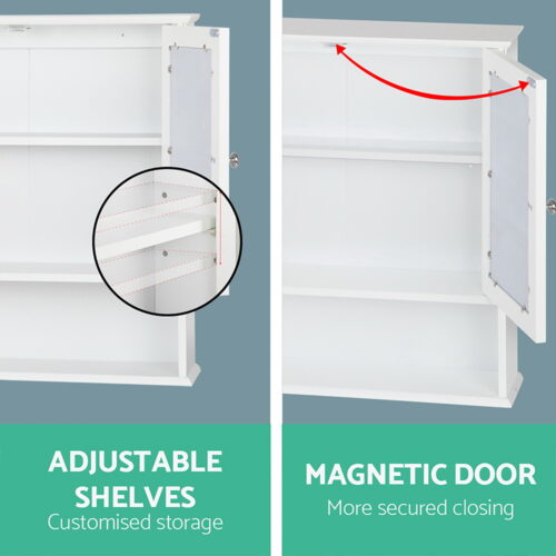 Artiss Bathroom Mirror Cabinet Storage Cupboard - Image 4
