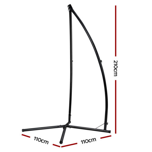 Gardeon Hammock Chair Steel Stand Outdoor Furniture Heavy Duty Black - Image 3