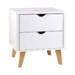 Artiss Bedside Table 2 Drawers - ANDERS White