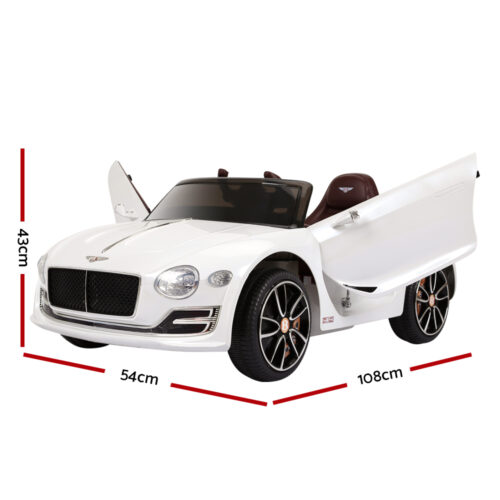 Kids Electric Ride On Car Bentley Licensed EXP12 Toy Cars Remote 12V White - Image 3