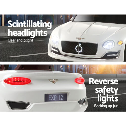 Kids Electric Ride On Car Bentley Licensed EXP12 Toy Cars Remote 12V White - Image 10