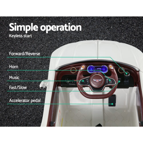 Kids Electric Ride On Car Bentley Licensed EXP12 Toy Cars Remote 12V White - Image 12