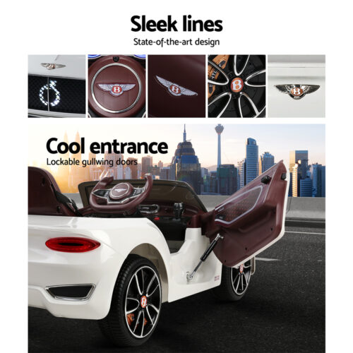 Kids Electric Ride On Car Bentley Licensed EXP12 Toy Cars Remote 12V White - Image 13