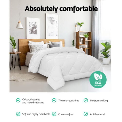 Giselle Bedding 400GSM Microfibre Bamboo Quilt Super King - Image 5