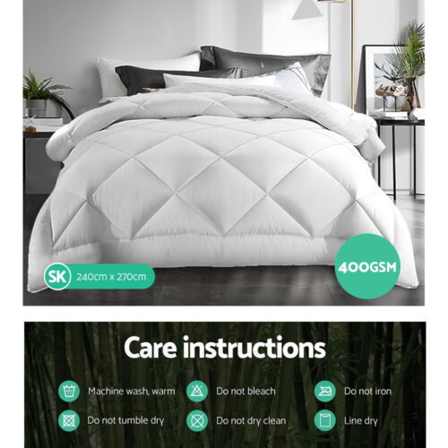 Giselle Bedding 400GSM Microfibre Bamboo Quilt Super King - Image 8