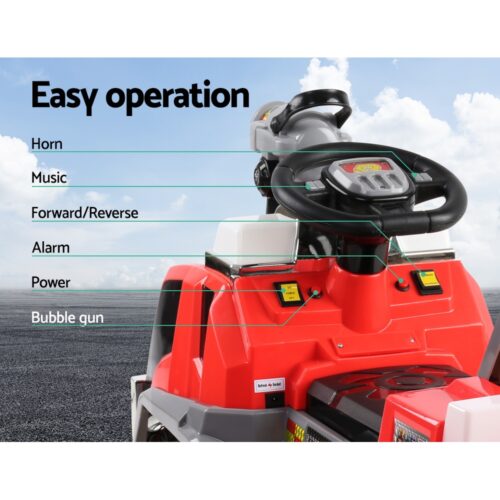 Rigo Kids Electric Ride On Car Fire Engine Fighting Truck Toy Cars 6V Red - Image 10
