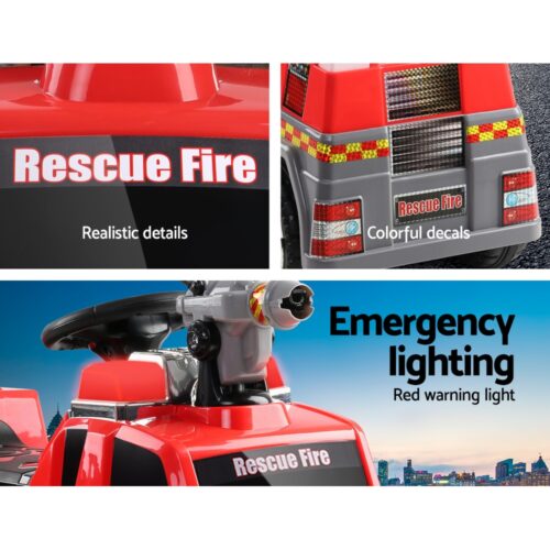 Rigo Kids Electric Ride On Car Fire Engine Fighting Truck Toy Cars 6V Red - Image 11