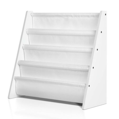 Keezi 4 Tiers Kids Bookshelf Magazine Shelf Children Bookcase Rack Organiser - Image 3
