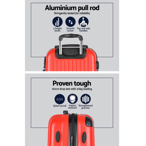 Wanderlite 20-28 Inch Luggage 2Set with TSA Lock Spinner Carry On Hard Shell Travel Suitcase Luggage Case Red - Image 4
