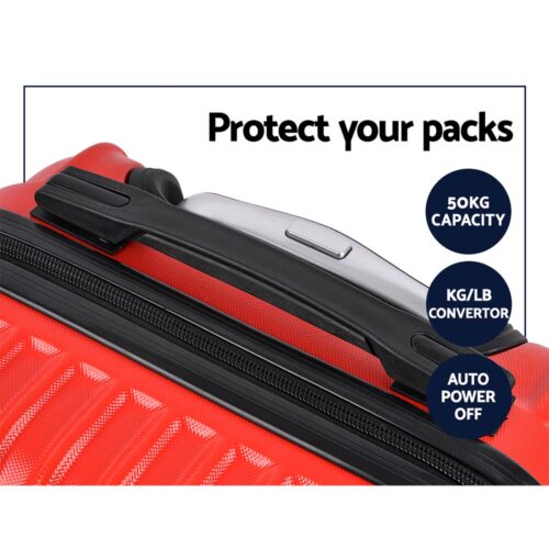 Wanderlite 20-28 Inch Luggage 2Set with TSA Lock Spinner Carry On Hard Shell Travel Suitcase Luggage Case Red - Image 6