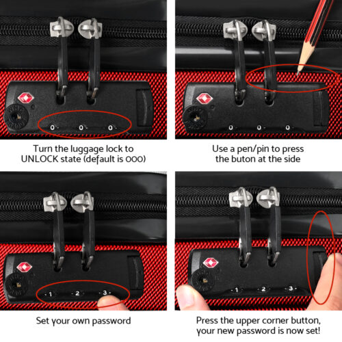 Wanderlite 20-28 Inch Luggage 2Set with TSA Lock Spinner Carry On Hard Shell Travel Suitcase Luggage Case Red - Image 7