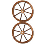 Gardeon Garden Decor Outdoor Ornament 2X Wooden Wagon Wheel