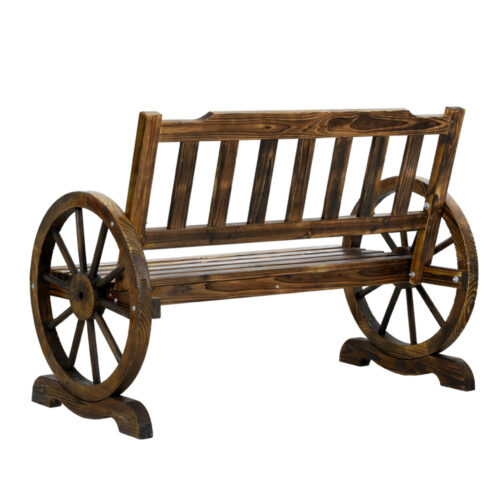 Gardeon Outdoor Garden Bench Wooden 2 Seater Wagon Chair Patio Furniture Brown - Image 4