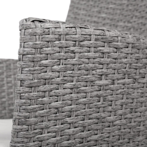 Gardeon 3PC Outdoor Bistro Set Patio Furniture Wicker Setting Chairs Table Cushion Grey - Image 6