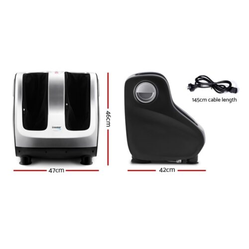 Livemor Foot Massager Shiatsu Massagers Electric Roller Calf Leg Kneading Silver - Image 3