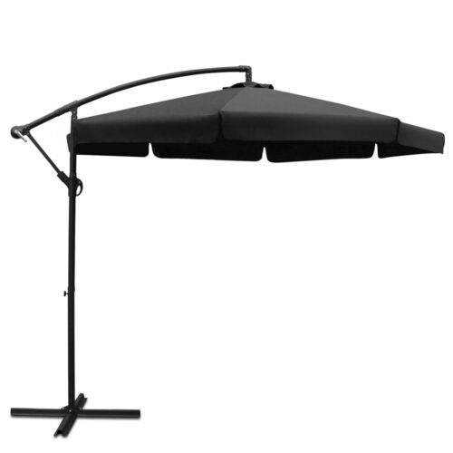 Instahut 3m Outdoor Umbrella Cantilever Garden Beach Patio Black - Image 2