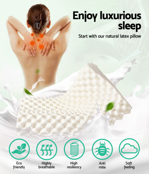 Giselle Bedding Natural Latex Pillow Twin Pack - Image 4