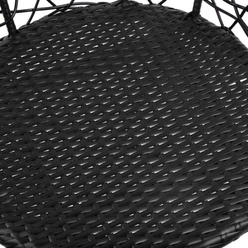Gardeon 3PC Bistro Set Outdoor Furniture Rattan Table Chairs Patio Garden Cushion Black - Image 7