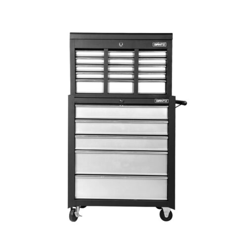 Giantz 14 Drawer Tool Box Cabinet Chest Mechanic Garage Storage Trolley Grey - Image 5