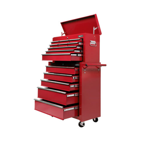 Giantz 14 Drawer Tool Box Cabinet Chest Mechanic Garage Storage Trolley Red - Image 2