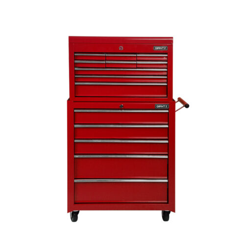 Giantz 14 Drawer Tool Box Cabinet Chest Mechanic Garage Storage Trolley Red - Image 5