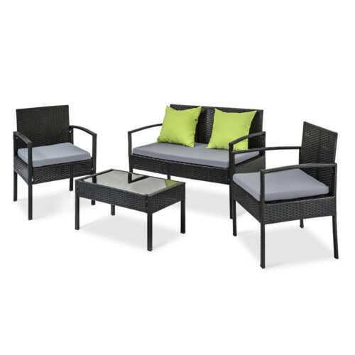 Gardeon Outdoor Sofa Set Wicker Lounge Setting Table and Chairs Patio Furniture - Image 3