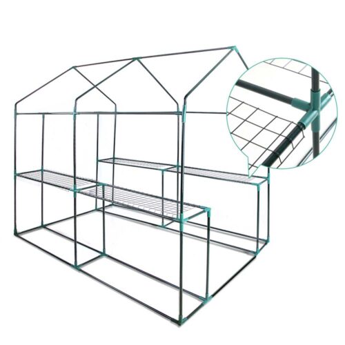 Green Fingers Greenhouse 1.2x1.9x1.9M Walk in Green House Tunnel Clear Garden Shed 4 Shelves - Image 7