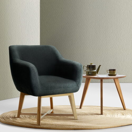 Artiss Armchair Tub Chair Charcoal Aston - Image 8