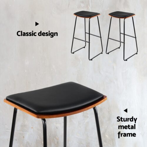 Artiss Bar Stools Kitchen Counter Stools Metal Chairs x2 - Image 5