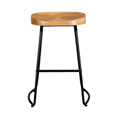 Artiss 2x Bar Stools Tractor Seat 65cm Wooden - Image 3