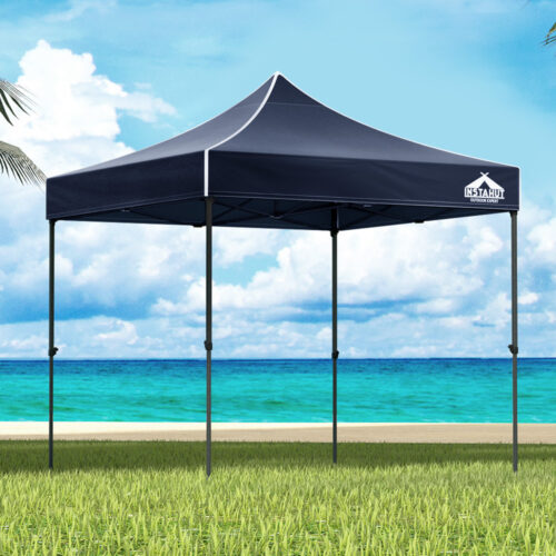 Instahut Gazebo Pop Up Marquee 3x3m Folding Tent Wedding Outdoor Camping Canopy Gazebos Shade Navy - Image 8