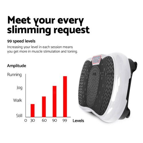Everfit Vibration Machine Platform Vibrator Resistance Rope Home Fitness White - Image 3