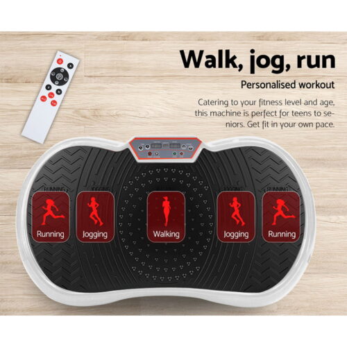 Everfit Vibration Machine Platform Vibrator Resistance Rope Home Fitness White - Image 4