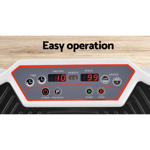 Everfit Vibration Machine Platform Vibrator Resistance Rope Home Fitness White - Image 6