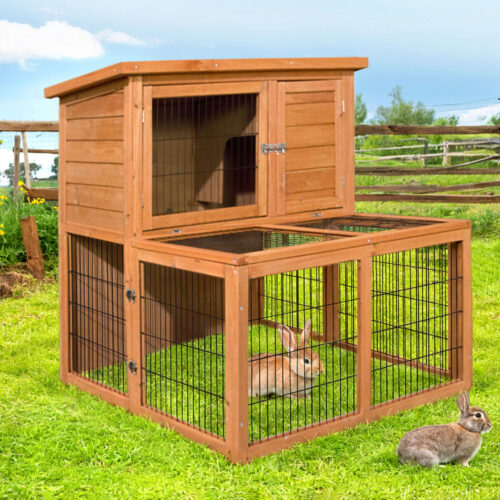 i.Pet Chicken Coop Rabbit Hutch 96cm x 96cm x 100cm Large Chicken Coop Run Wooden Cage Outdoor House - Image 8