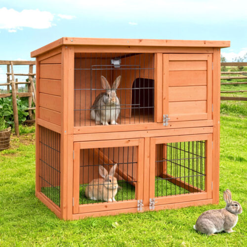 i.Pet Chicken Coop Rabbit Hutch 88cm x 40cm x 76cm Large Chicken Coop House Run Wooden Cage Outdoor - Image 8