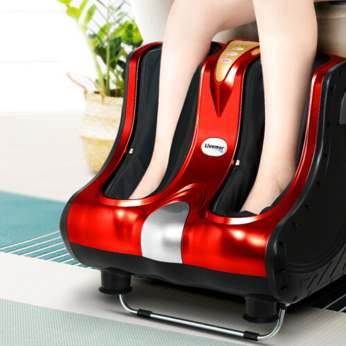 Livemor Foot Massager Massagers Shiatsu Electric Roller Ankle Calf Leg Kneading Red - Image 8