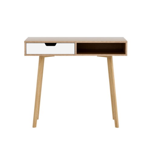 Artiss Computer Desk Drawer Cabinet Shelf Oak 90CM - Image 3