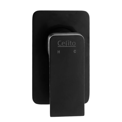 Cefito Shower Mixer Tap Wall Bath Taps Brass Hot Cold Basin Bathroom Black - Image 3