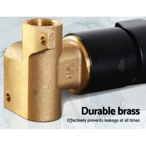Cefito Shower Mixer Tap Wall Bath Taps Brass Hot Cold Basin Bathroom Black - Image 5