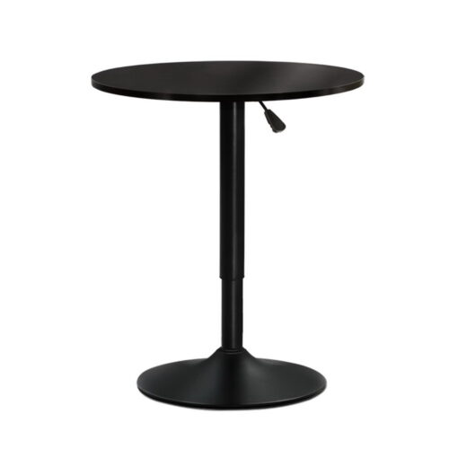 Artiss Bar Table Gas Lift Round Black - Image 2