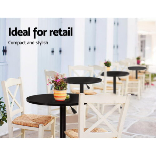 Artiss Bar Table Gas Lift Round Black - Image 12